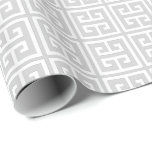 Papel De Presente Padrão-chave grego da cinza<br><div class="desc">Chave grega elegante e quic ou padrão meander.</div>