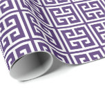 Papel De Presente Padrão-chave grego roxo<br><div class="desc">Chave grega elegante e quic ou padrão meander.</div>