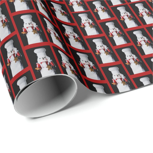 Papel De Presente Padrão Chef Nutcracker (Ponta do rolo)