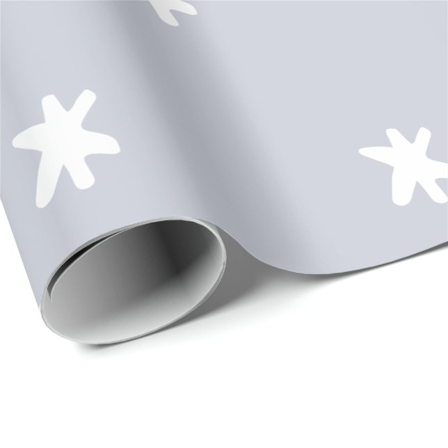 Papel De Presente Padrão Cinza e Branco (Ponta do rolo)