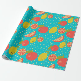 Papel De Presente padrão cítrico