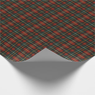 Papel De Presente Padrão Clássico de Xadrez do Red Tartan no Natal