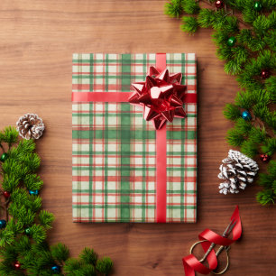 Papel De Presente Padrão Clássico de Xadrez em Aquarela Vermelho e V