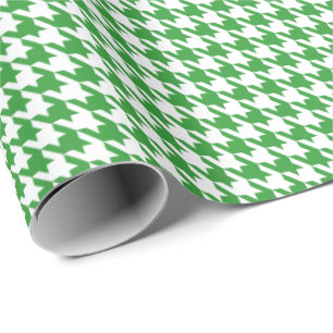 Papel De Presente Padrão Clássico de Xadrez Verde e Branco