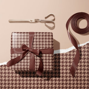 Papel De Presente Padrão Clássico Elegante de Xadrez Houndstooth Mar