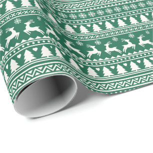Papel De Presente Padrão clássico escandinavo do Natal