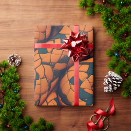 Papel De Presente Padrão Cobra Mosaico Aesculápico Colorido