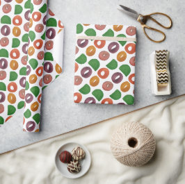 Papel De Presente Padrão Colorido Artístico Moderno de Outono