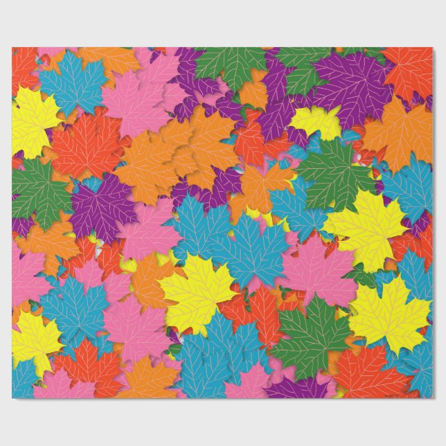 Papel De Presente Padrão colorido das folhas de mapeamento (Aberto)