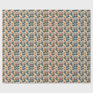 Papel De Presente Padrão Colorido de Animais Selvagens da Selva Afri