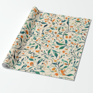Papel De Presente Padrão Colorido De Folha De Paisley Inspirado Na V
