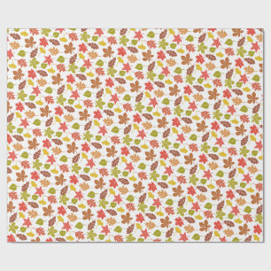 Papel De Presente Padrão Colorido de Folhas de Outono