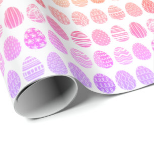 Papel De Presente Padrão Colorido de Ovos de Páscoa Modernos