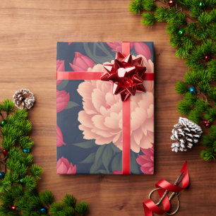 Papel De Presente Padrão Colorido de Pastel Vermelho Branco