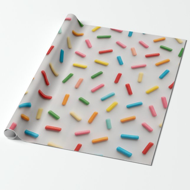 Papel De Presente Padrão Colorido de Purpurina Arco-Íris (Desenrolado)
