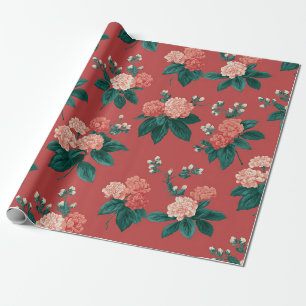 Papel De Presente Padrão Colorido Vintage - Fundo Maroon