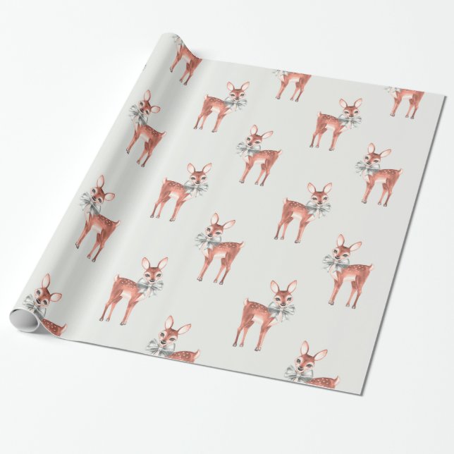 Papel De Presente Padrão com Baby Deer 1 (Desenrolado)