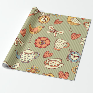 Papel De Presente Padrão constante "Festa de chá de verão"