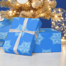 Padrão Contemporâneo do Floco de Neve Azul