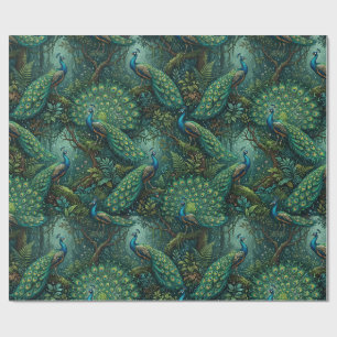 Papel De Presente Padrão contínuo da majestosa floresta tropical do