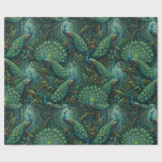 Papel De Presente Padrão contínuo da majestosa floresta tropical do  (Aberto)