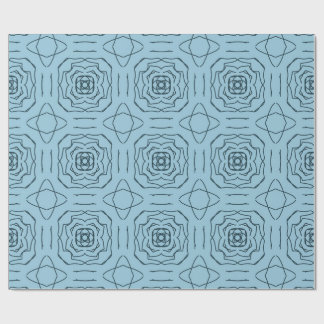 Papel De Presente Padrão contínuo de arte de linha geométrica azul e