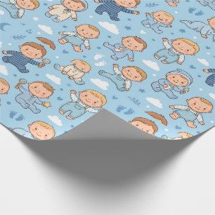 Papel De Presente Padrão contínuo de berçário de menino bebê fofo