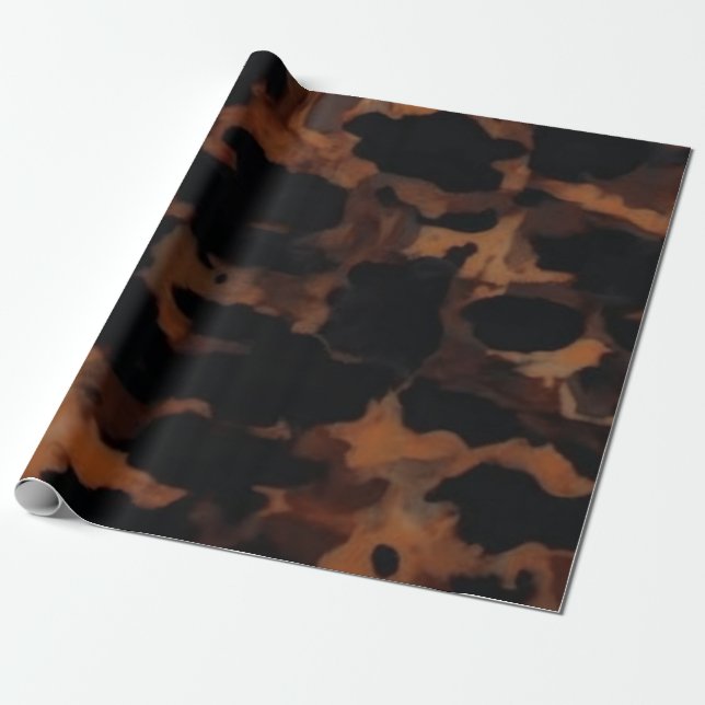 Papel De Presente Padrão contínuo de casco de tartaruga, elegante ca (Desenrolado)