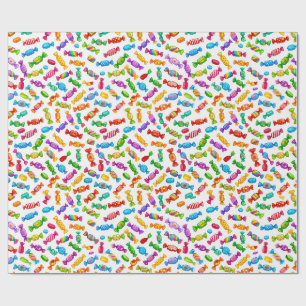 Papel De Presente Padrão contínuo de doces coloridos
