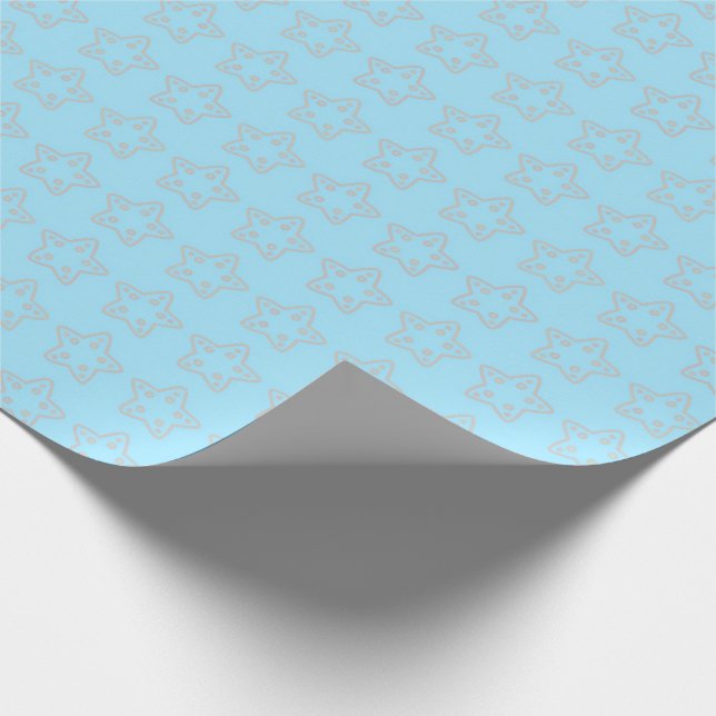 Papel De Presente Padrão contínuo de estrelas-do-mar fofas (Ponta)