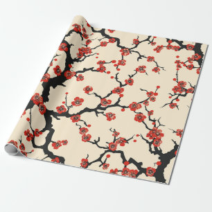 Papel De Presente Padrão contínuo de flor de cerejeira elegante