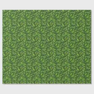 Papel De Presente Padrão contínuo de folhas tropicais modernas