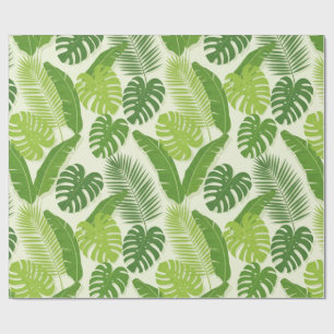 Papel De Presente Padrão contínuo de folhas tropicais & Monstera