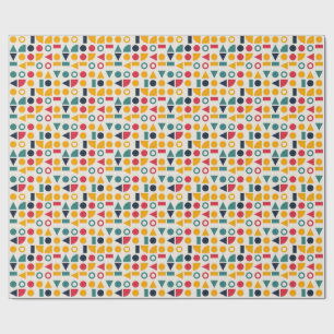 Papel De Presente Padrão contínuo de formas geométricas Bauhaus