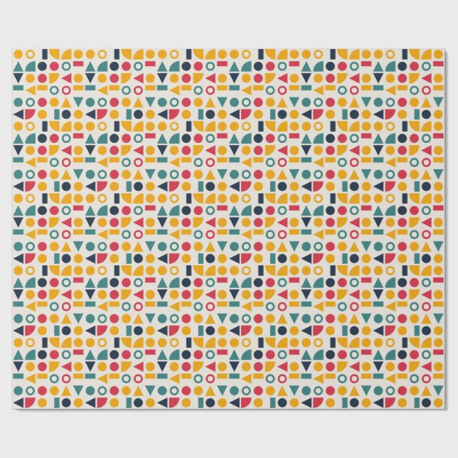 Papel De Presente Padrão contínuo de formas geométricas Bauhaus (Aberto)