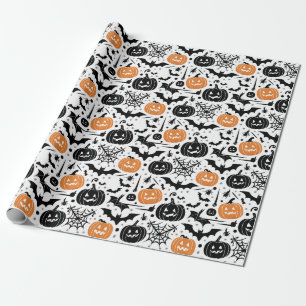 Papel De Presente Padrão contínuo de Halloween assustador