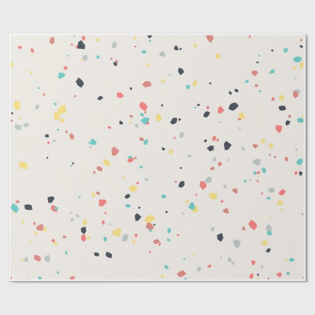 Papel De Presente Padrão contínuo de manchas de terrazzo (Aberto)