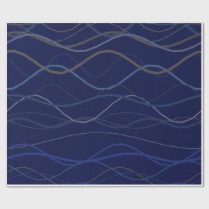Papel De Presente Padrão contínuo de mármore turbilhão azul dourado