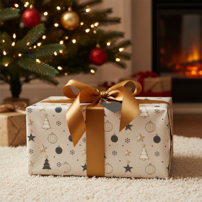 Papel De Presente Padrão Contínuo de Natal Moderno (Criador carregado)