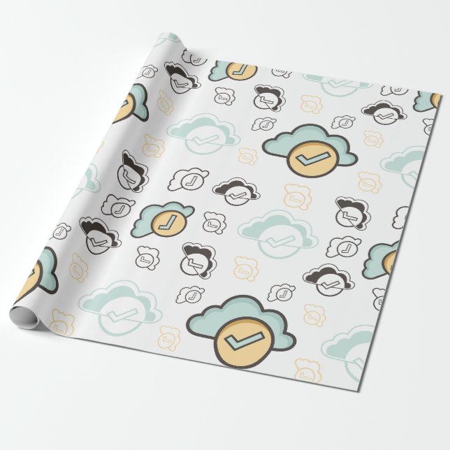 Papel De Presente Padrão contínuo de nuvens (Desenrolado)