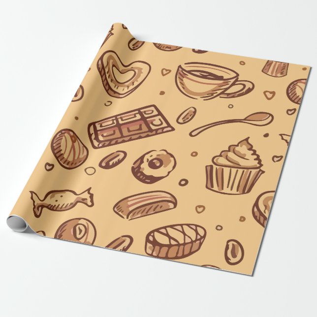 Papel De Presente Padrão contínuo de padaria (Desenrolado)