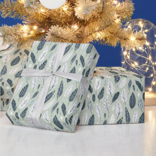 Papel De Presente Padrão contínuo de penas estilo Boho