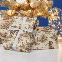 Papel De Presente Padrão contínuo de Toile do Deserto Ocidental Vint
