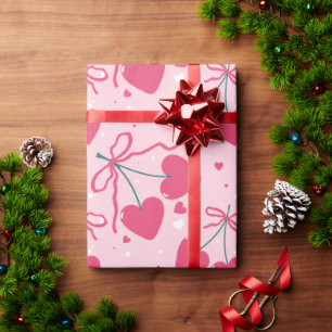 Papel De Presente Padrão contínuo do Dia dos Namorados com Coração d