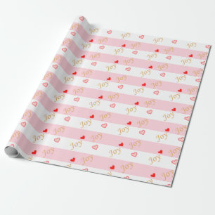Papel De Presente Padrão Coração Alegria
