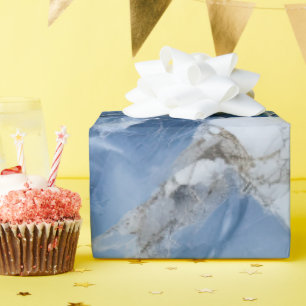 Papel De Presente padrão costeiro abstrato de mármore azul