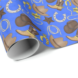 Papel De Presente Padrão Country Western 