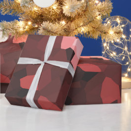Papel De Presente Padrão Cristalizado de Matiz Vermelha