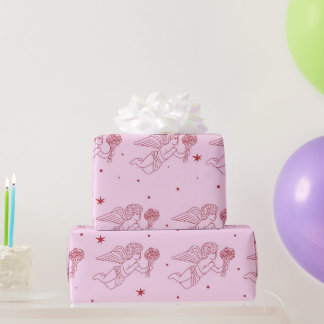 Papel De Presente padrão Cupido