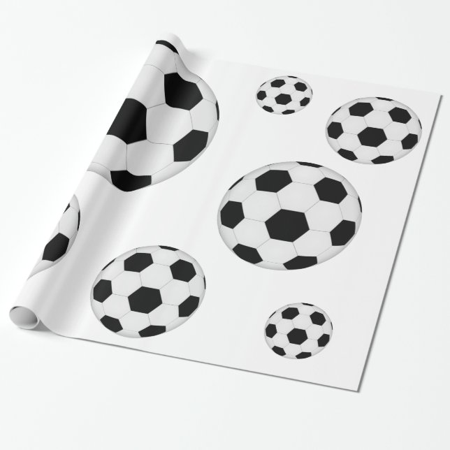 Papel De Presente Padrão da bola de futebol (Desenrolado)
